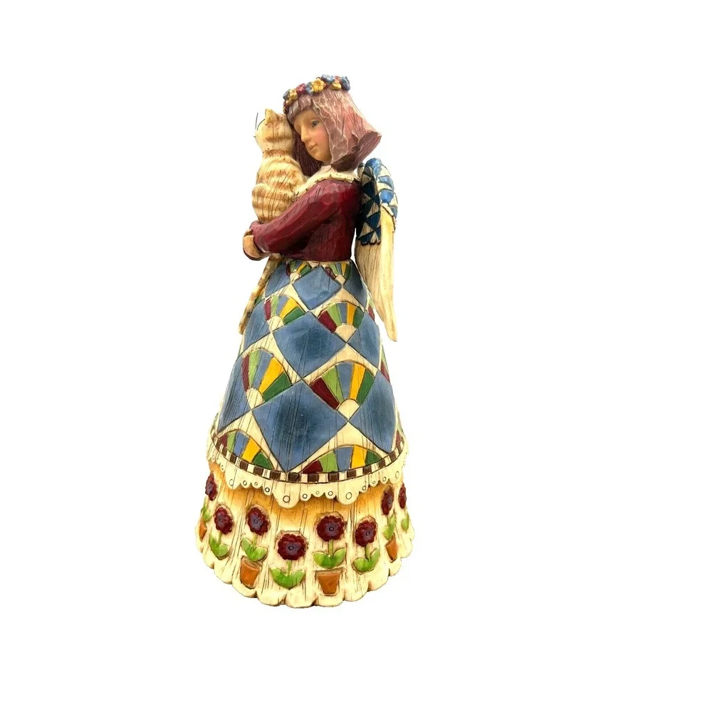Jim Shore Heartwood Creek Enesco Angel Hugging Cat Kitten Figurine 105170 NO BOX
